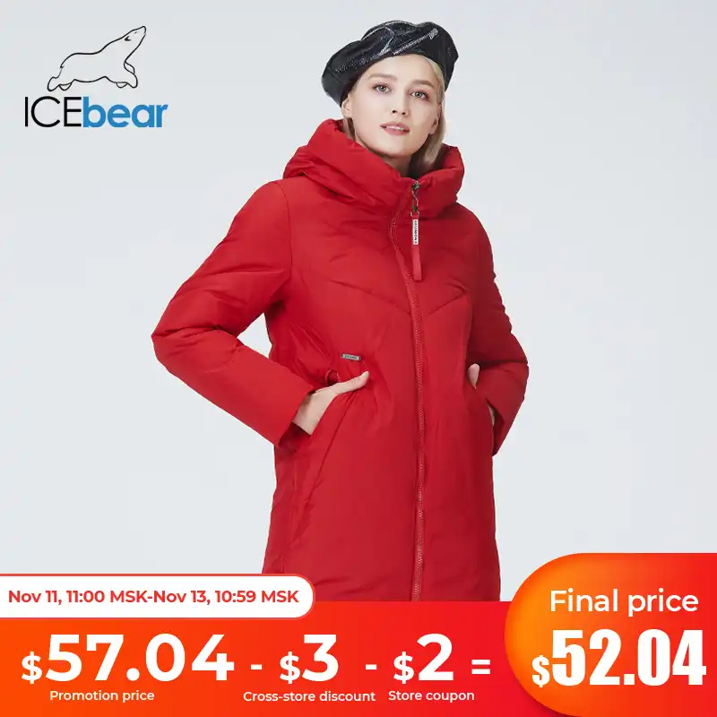 Icebear 2021 женское пальто модная и теплая повседневная универсальная хлопковая