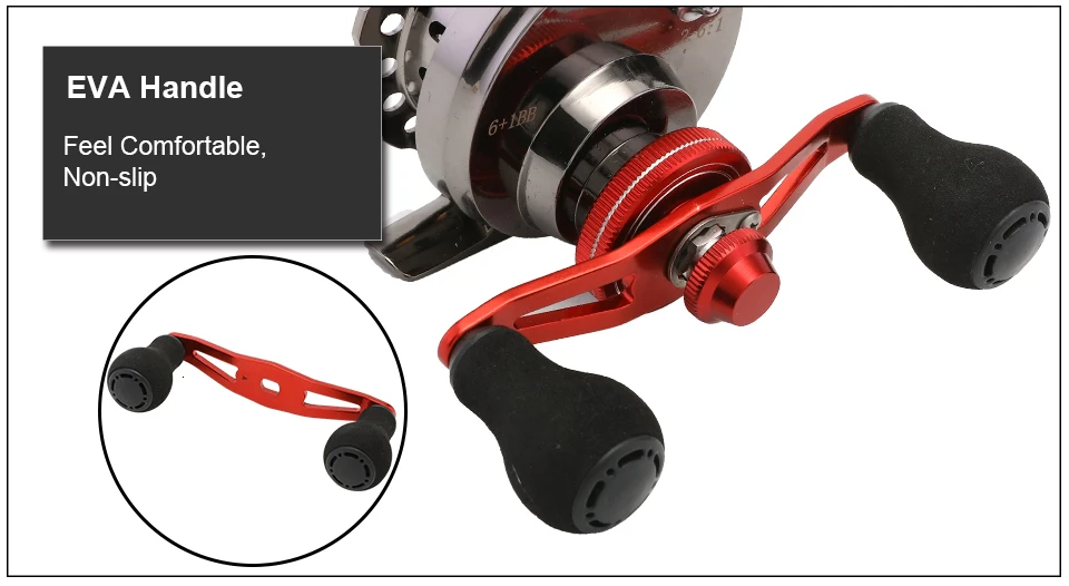 K8356 Metal Fishing Rafts Fly Fishing Reel 6+1BB 2.61 Red Left Right Hand Bait Casting FreshSaltwater Magnet Brake Front Reel (17)