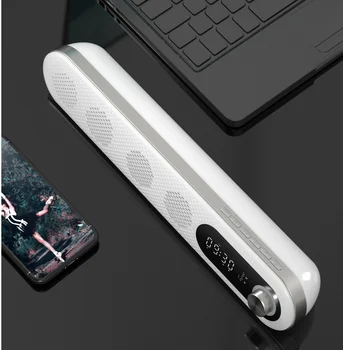 

Desktop bluetooth speaker 3D surround sound system soundbar hifi stereo with 3000 mAh battery fm radio aux usb music box for pc