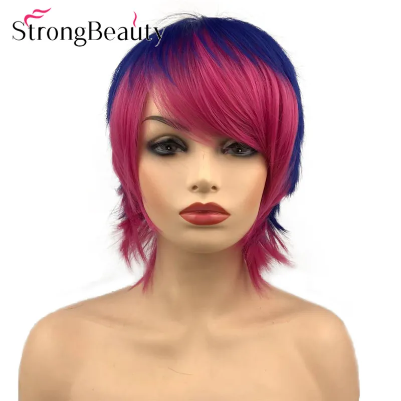 StrongBeauty Короткий прямой парик женский волос Синтетический монолитный Повседневный/Косплей Полный парик много цветов