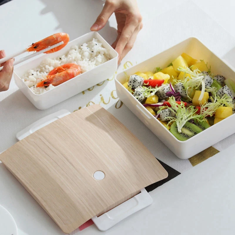 ABUI-однослойный Ланч-бокс для микроволновой печи Bento коробки детский пищевой контейнер для хранения портативный контейнер для пикника 800 мл запаянный герметичный компарт