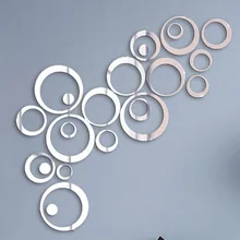 Изготовители настраиваемые хрустальные круглые кольца акриловые стерео Зеркальные Стикеры гостиной спальни ТВ фон настенный круг