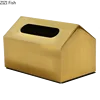 Metal Tissue Box Square Golden Rectangle House Geometry Desktop Storage Organization Modern Home Decoration Accessories 6