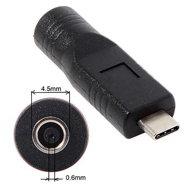 DC разъем 4,5x0,6 мм вход для USB-C type-C разъем питания адаптер зарядки для ноутбука телефона