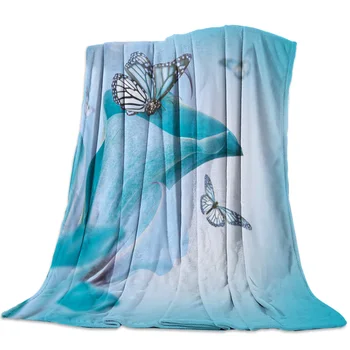 

Butterfly Lily Calla Throw Blanket Sofa Bed Throw Blanket Kid Adult Warm Blanket for Beds Coral Fleece Fabric