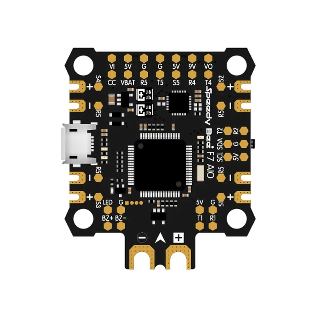 Speedybee F7 AIO Контроллер полета 3 S-6 S Lipo мощность поддержка OSD для радиоуправляемого дрона FPV гоночный Дрон часть и аксессуары - Цвет: Черный