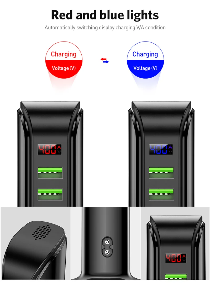 GTWIN 5 портов Мульти USB зарядное устройство светодиодный дисплей док-станция для зарядки с USB универсальный мобильный телефон настольное настенное зарядное устройство для дома EU US