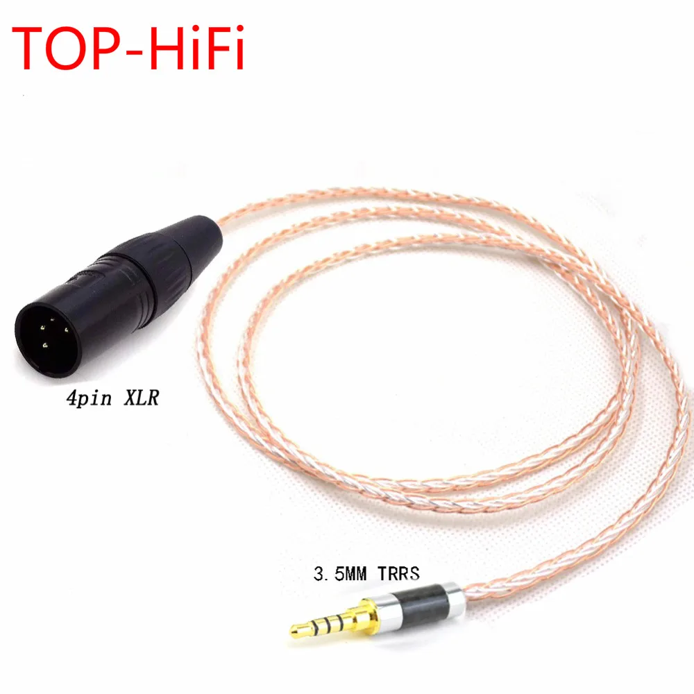 

TOP-HiFi 7N Silver Plated Cooper 4pin XLR/2.5mm//4.4mm Balanced Headphone Upgrade Cable For Fostex T60RP T20RP T40RPmkII T50RP