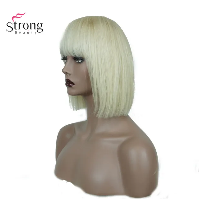 Strongbeauty Women's Human Hair Wig Bob Color 613 Top Monofilament Natural  Wigs - Synthetic Blend Wigs(for White) - AliExpress