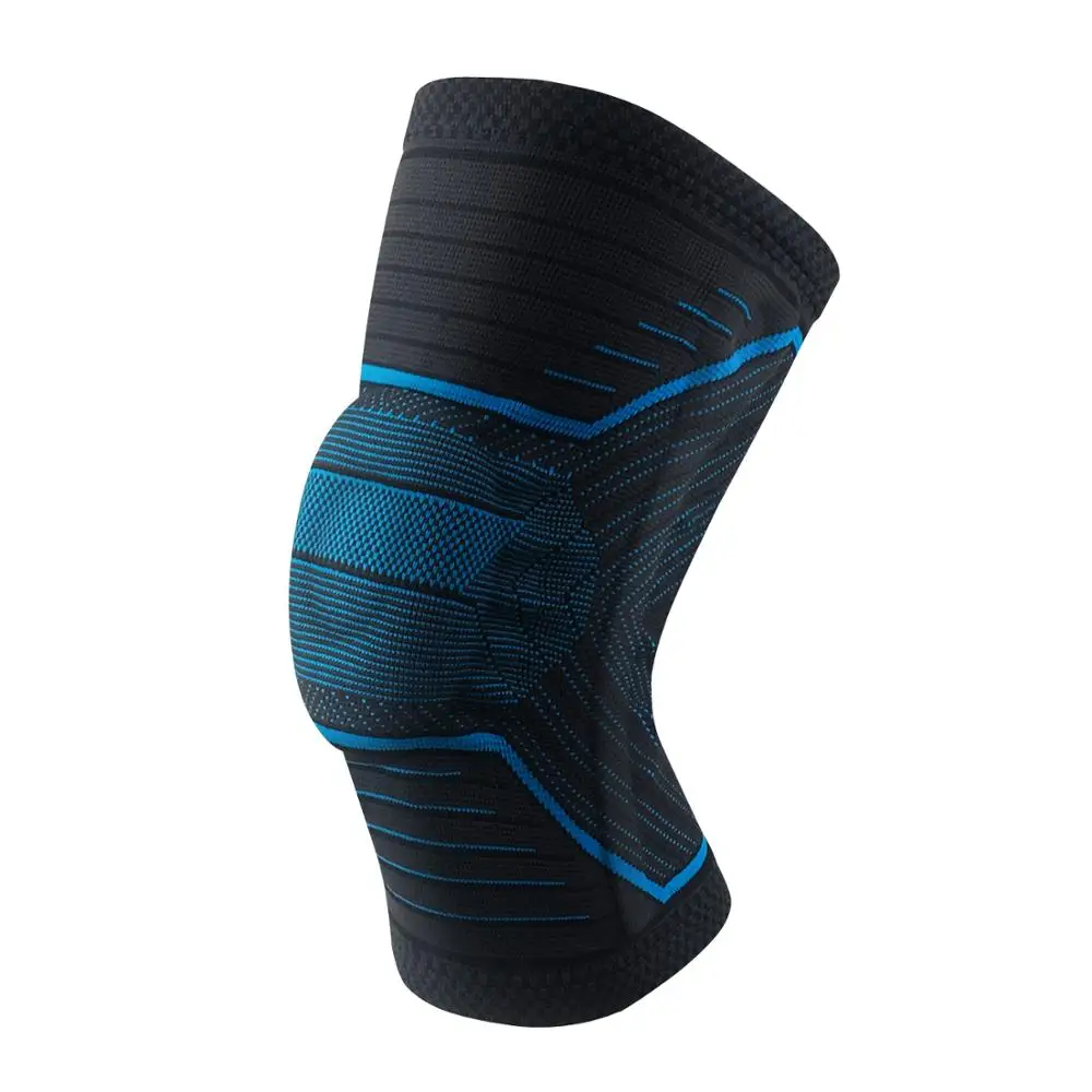 Kneepad эластичный протектор баскетбольные силиконовые весенние наколенники вязанный компрессионный наколенник поддержка спортивной кости голени