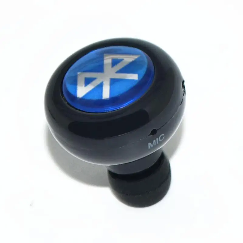 Мини-Ультра-маленькая невидимая стереогарнитура Bluetooth для двух композиций - Цвет: Черный