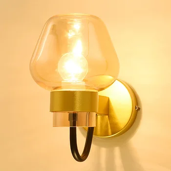 

Zerouno led bulb modern glass e27 220v wall mounted led lamp indoor lampada golden / black headboard loft decoration night lamps