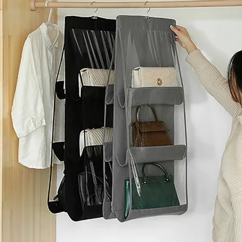 

Hanging Transparent Non-woven Fabric Bags Clothing Storage Bags Layered Dustproof Home Wardrobe Dormitory Breathable Collapsible