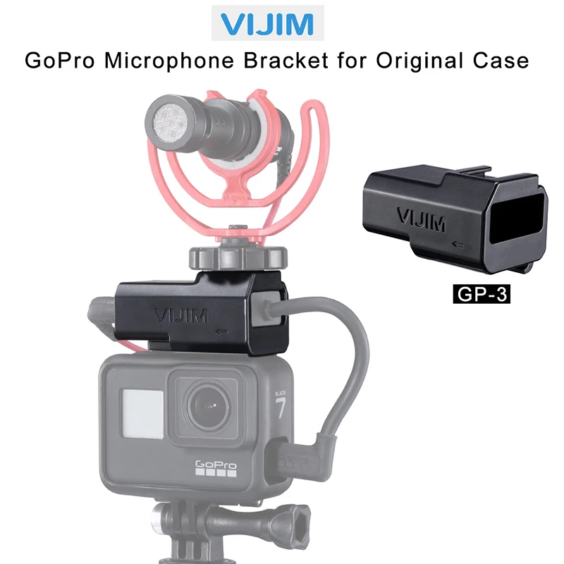 

VIJIM GP-3 Vlog Battery Mic Adapter for Gopro 7 6 5 Cold Shoe Mount Adapter for Original Gopro Case