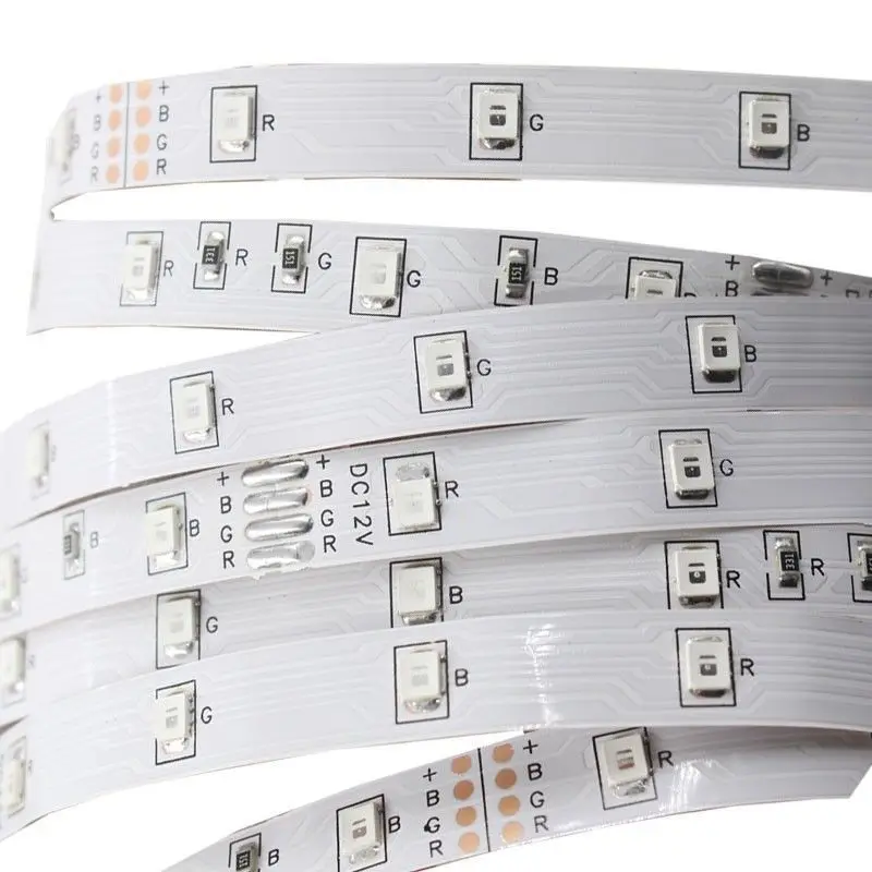 Светодиодная лента 12 В гибкая Водонепроницаемая светодиодная RGB 2835 SMD 5 м 10 15 Диод +