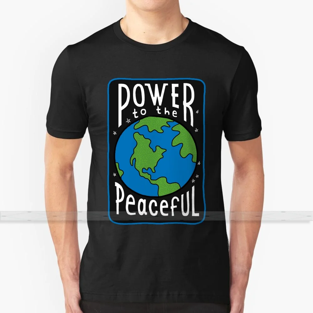 Мужская и женская хлопковая Футболка с принтом Power To The peace большой размер 6xl |