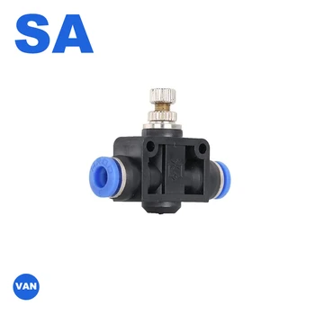 SA 4-12mm zawór przepustnicy zawór regulacji prędkości przepływu powietrza wąż wodny pneumatyczne złączki wciskane tanie i dobre opinie 