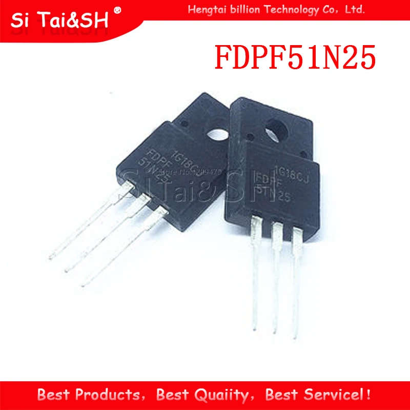 10pcs/lot 51N25 FDPF51N25 51A 250V MOS-N TO-220F | Электронные компоненты и принадлежности