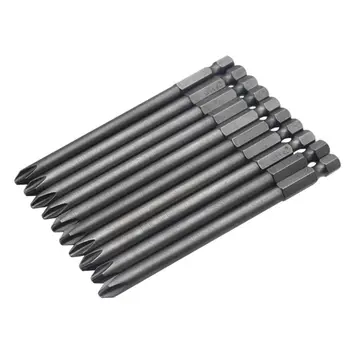 

10pcs/set Phillips Crosshead Screwdriver Bits Hex Shank 100mm Long Electric Hand Cordless Drills Professional Home Use