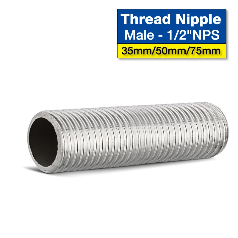 1/2"NPS Full Thread Nipple,35mm / 50mm / 75mm Length Stainless Steel