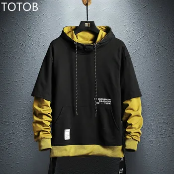 

Hoodie Sweatshirt Mens Hip Hop Pullover Hoodies Streetwear Casual Fashion Clothes colorblock hoodie 2019 cotton