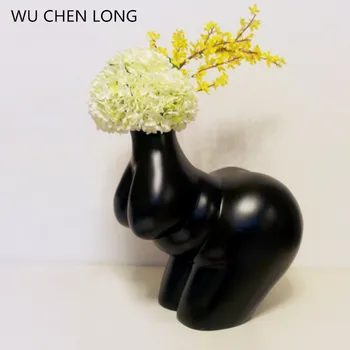 

WU CHEN LONG Nordic Creative Vase Body Art Design Vase Nude Female Statue Modern Vase Table Decoration Home Decor A2065
