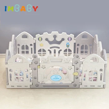 

IMBABY Kids Fence for Children Playpen Foldable Baby Playground HDPE Safety Barrier for Baby Pool Play Yard Center for Kids Gift