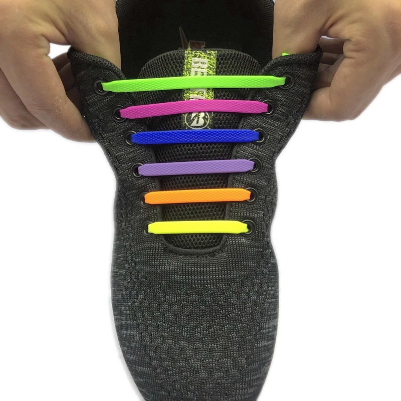 Силиконовые шнурки эластичные без шнурков шнурки для обуви для детей и взрослых уличные кроссовки удобные и быстрые шнурки для обуви 16 шт