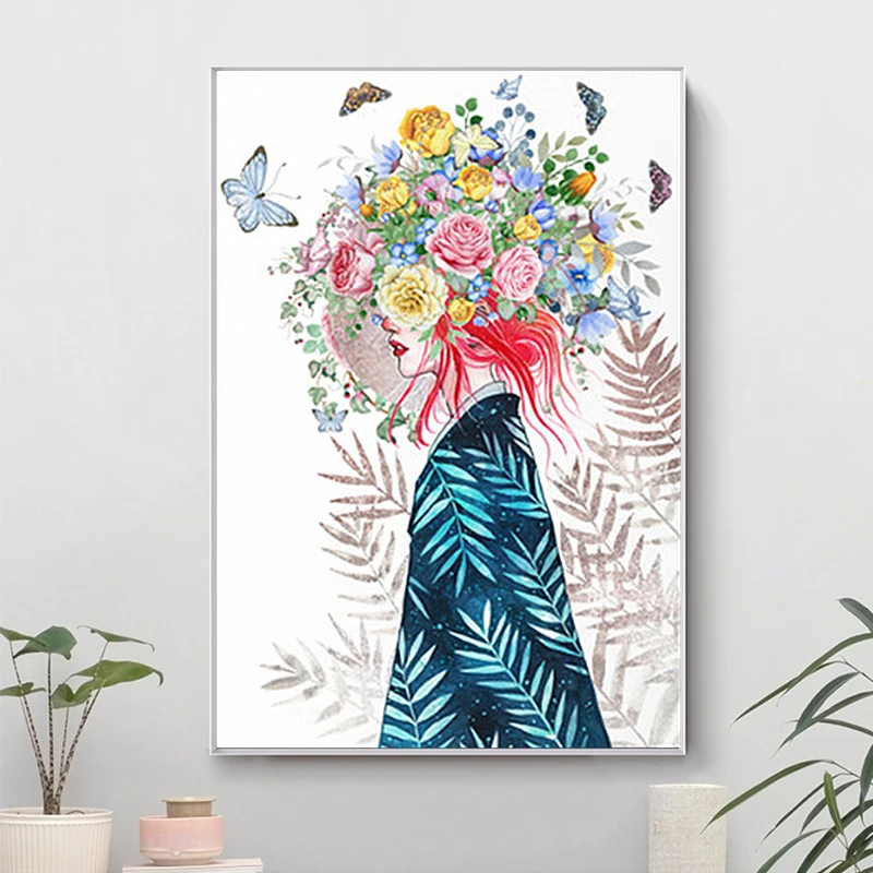 Скандинавская абстрактная Цветочная фея постеры и принты Картина на холсте Настенная картина для гостиной
