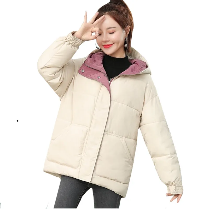 Зимняя женская куртка, модное повседневное свободное хлопковое пальто, женские куртки, женские зимние пальто с капюшоном, толстая парка, теплая верхняя одежда