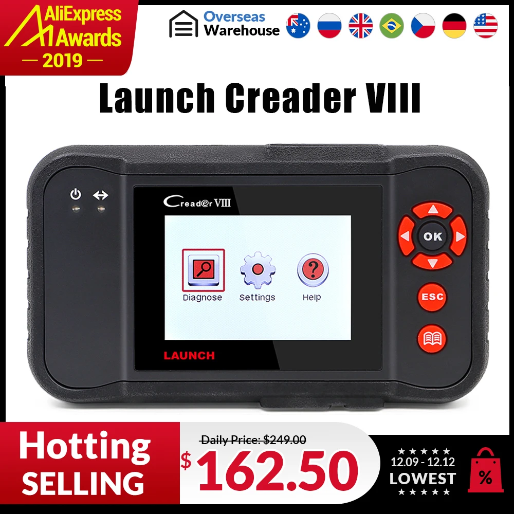 Новинка,, launch X431 Creader VII, обновление через официальный сайт,, тот же crp129 creader 8 DHL