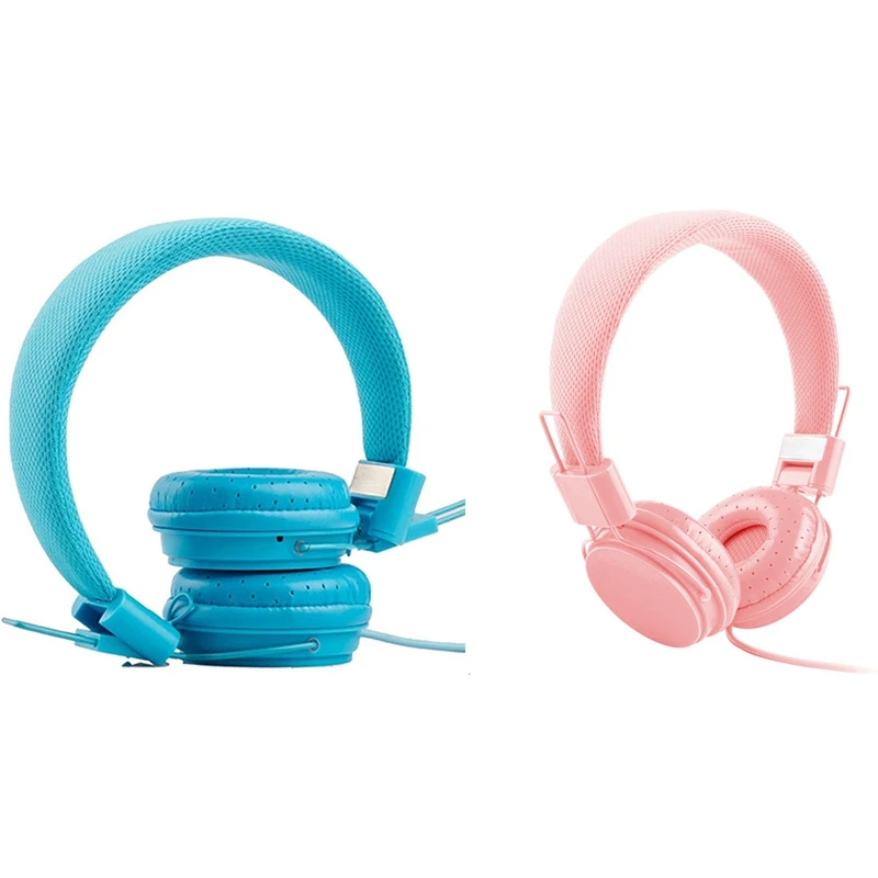 Childrens Foldable Headset 3 5mm Jack Compatible with iPad Mobile Computer MP3 4 Kindle Microphone Wired Headset