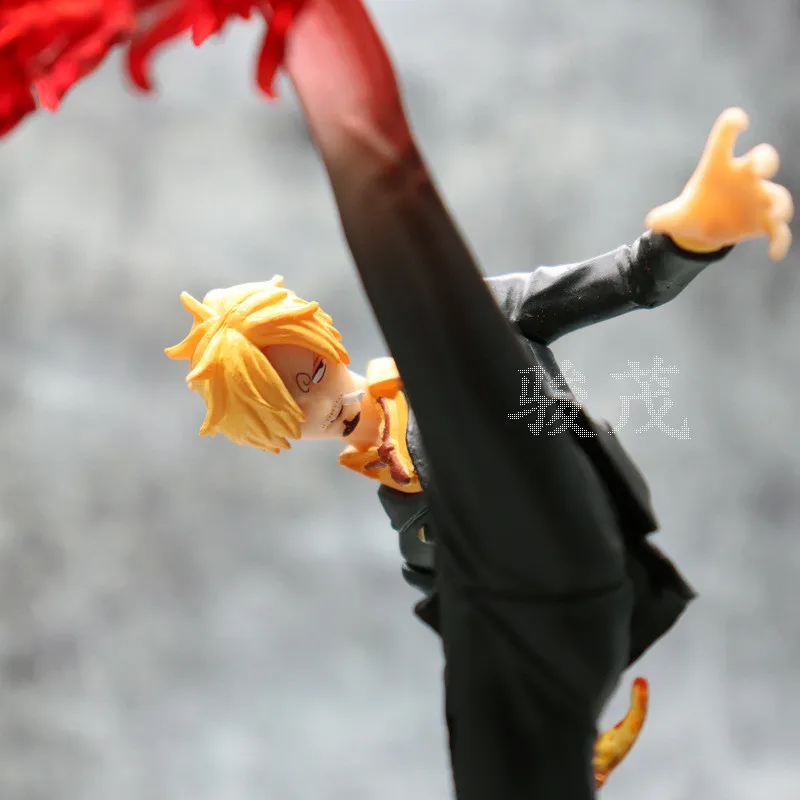 Anime OP Figurine Sanji 17CM PVC Action Model Battle Version Demon Wind Feet Boys Gift Home Decor Toy Doll Cosplay | Игрушки и хобби