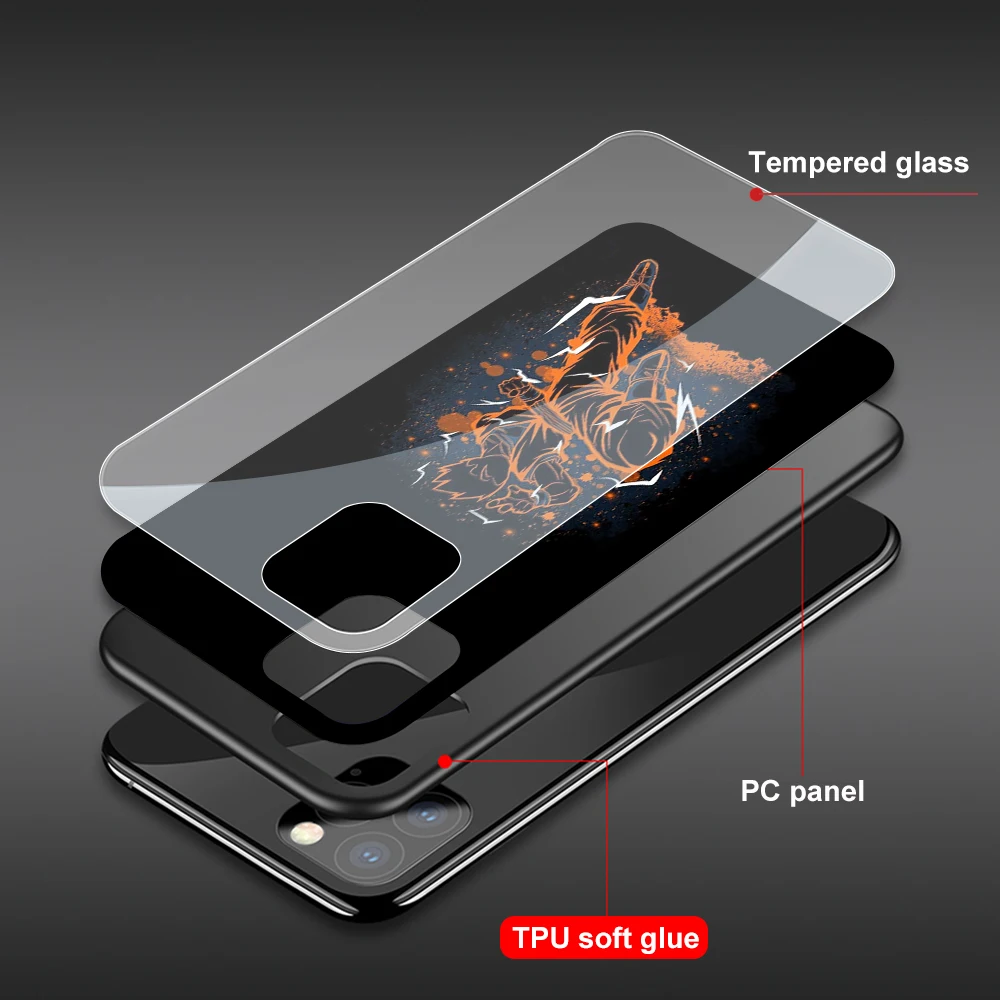 Ciciber чехол для телефона для iphone XR X 7 8 6 6s Plus чехол для iphone 11 Pro XS Max Dragon Ball Goku закаленное стекло чехол Funda Coque