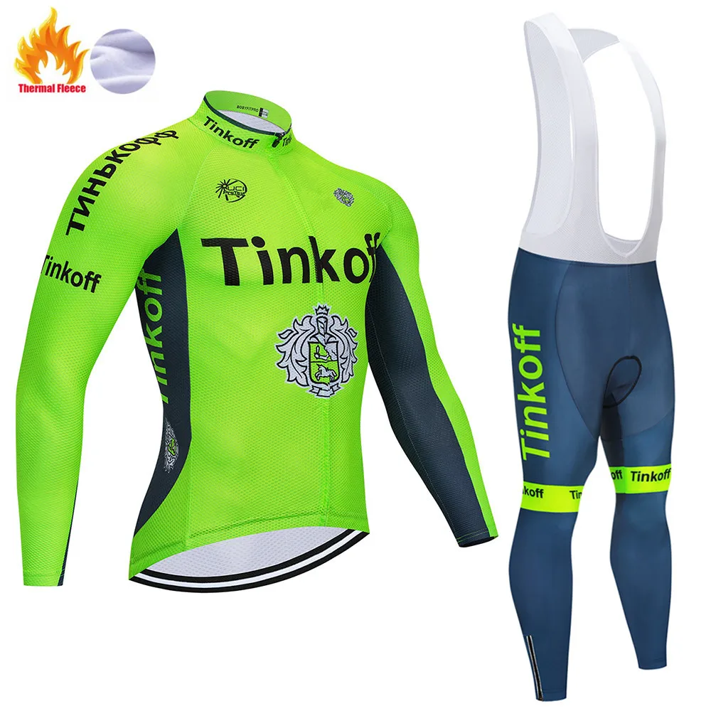 Зима Saxo bank Tinkoff термо флис Велоспорт Джерси Ropa Ciclismo MTB длинный рукав сохраняет тепло велосипед одежда велосипедная одежда - Цвет: Winter suit