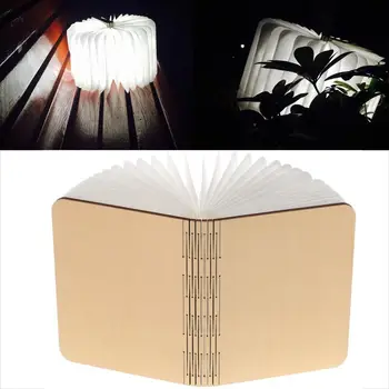 

Foldable Wooden USB LED Book Light Beside Decor Desk Reading Lamp Booklight
