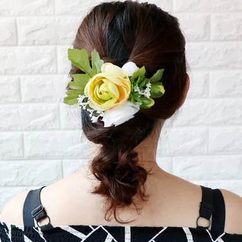 

sen xi Bride Hair Korean cha shu Handmade Cloth Simulation Bud Hair Beach Wedding Bridesmaid Hair Accessories