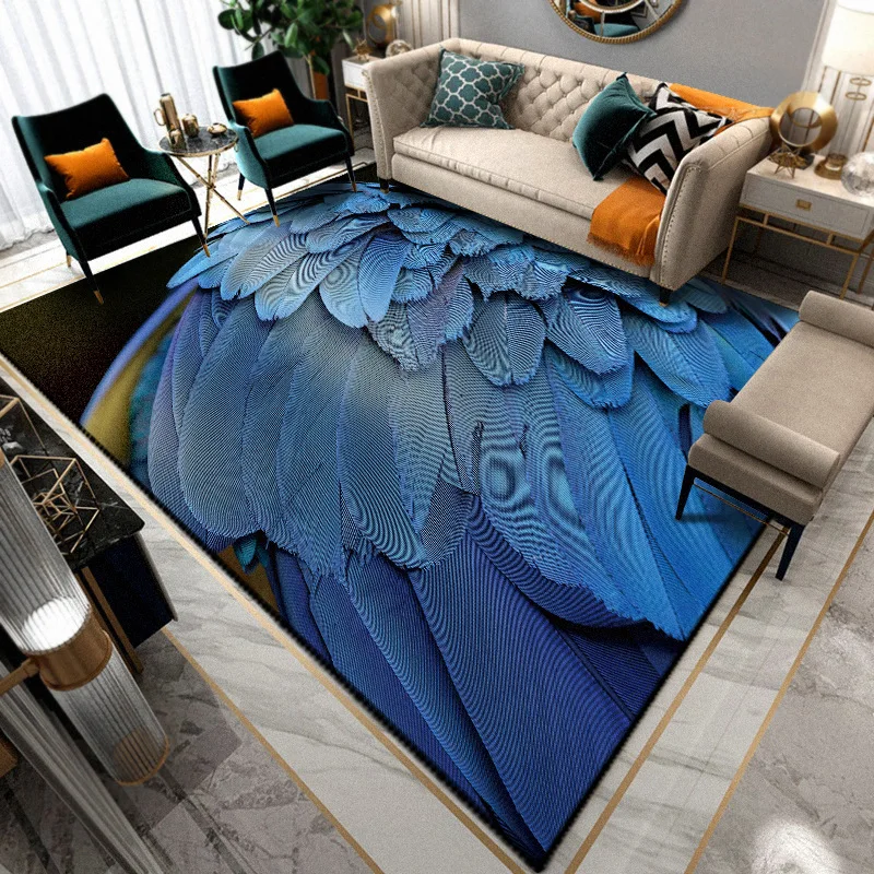 Креативный объемный меховой большой ковер с принтом "павлиньи перья", ковры для гостиной, спальни, татами, коврики для детской комнаты, коврики для игровой зоны