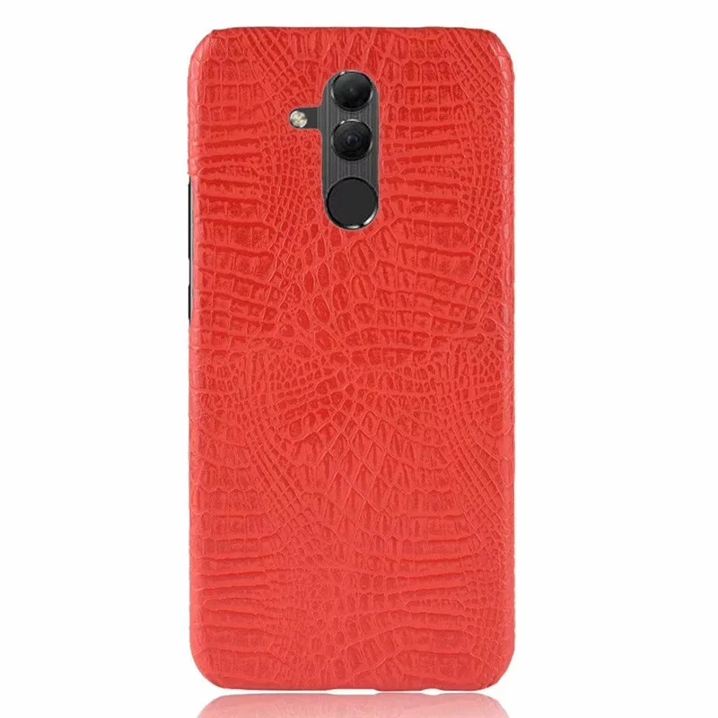 Красный Для huawei mate 20 lite чехол Роскошный Ретро крокодил крутой кожаный узор задняя крышка для huawei mate 20 lite Чехлы для телефона - Цвет: Красный
