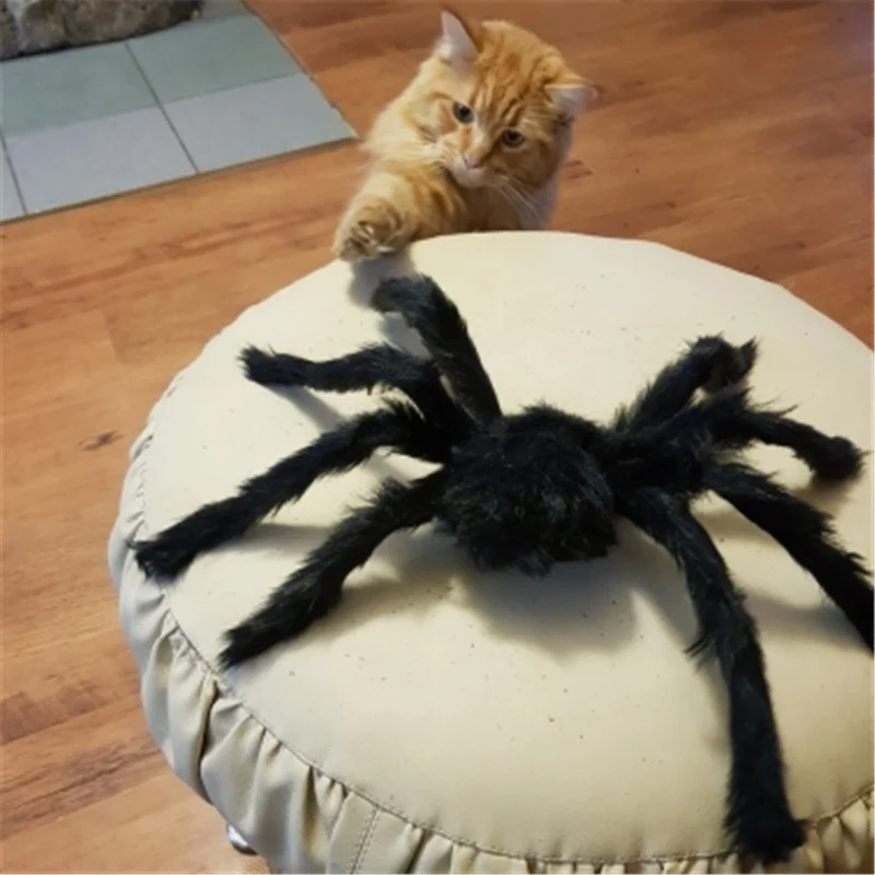 2019 New Super Big Plush Horrible Spider Black Furry Fake Spider Tricky Toy For Creep Trick Treat Halloween Decoration 2019 New Super Big Plush Horrible Spider Black Furry Fake Spider Tricky Toy For Creep Trick Treat Halloween Decoration