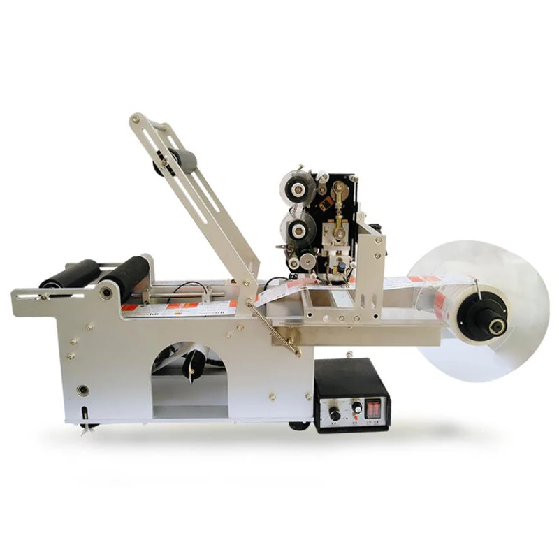 Round Bottle Labeling Machine Auto Labeler Eliquid Medicine Plastic Bottles Paper Label Sticker With Printing Machine Printer