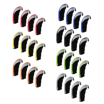 

Pack of 4 Universal Golf Hybrid Cover 3,4,5,7,X Driver Hybrid Fairway Headcovers Golf Club Putter for Golf Accessories