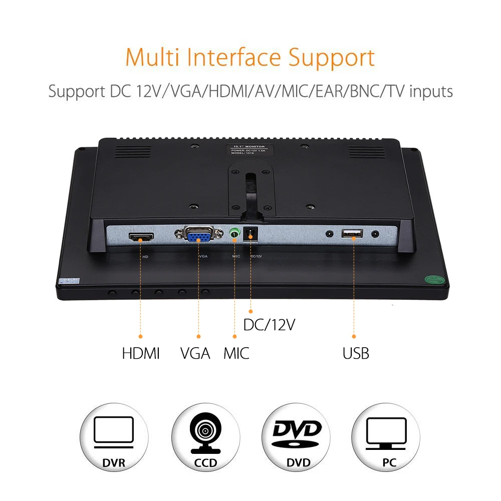 Eyoyo 10 1 Inch IPS Touch Screen LCD Monitor 1280x800 Resolution Support VGA Input for PC 4