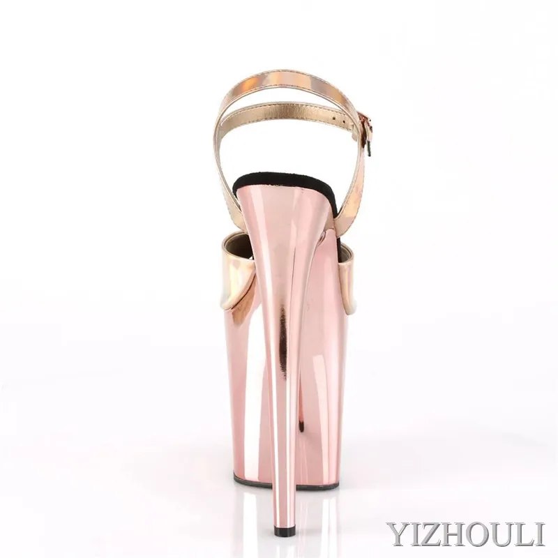 Wedding party runway shoes with 8-inch heels, 20cm electroplated stilettos, sexy model dancing shoes