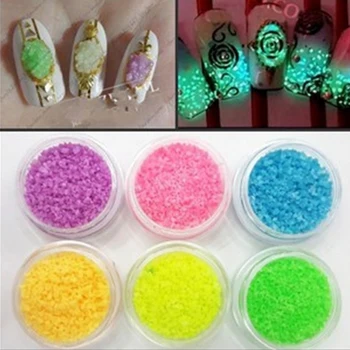 

Nail Polish Art Tool Set Vernis Glitter Phosphor Coating DIY Fluorescent Powder Pigment Glow In The Dark Nail Art Decoration