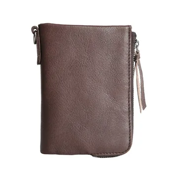 

New Men's Leather, Short Wallets, Men's Zero Wallets, Small Wallets, Zippers, Simple Wallets.