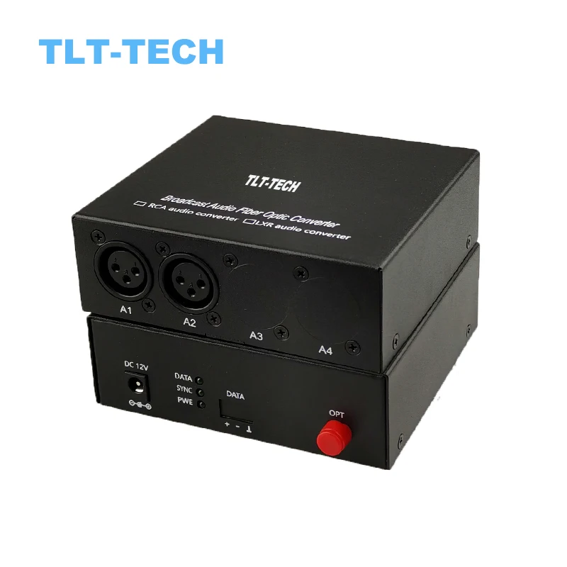 

TLT-TECH 2CH XLR Balanced Audio To Fiber Converter Balanced Audio Fiber optic Media Converter DC12V