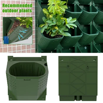 

Bonsai Stackable Outdoor Balcony Flower Pot Succulents PP Vertical Self Watering Hanging Wall Planter Single Hole Breathable