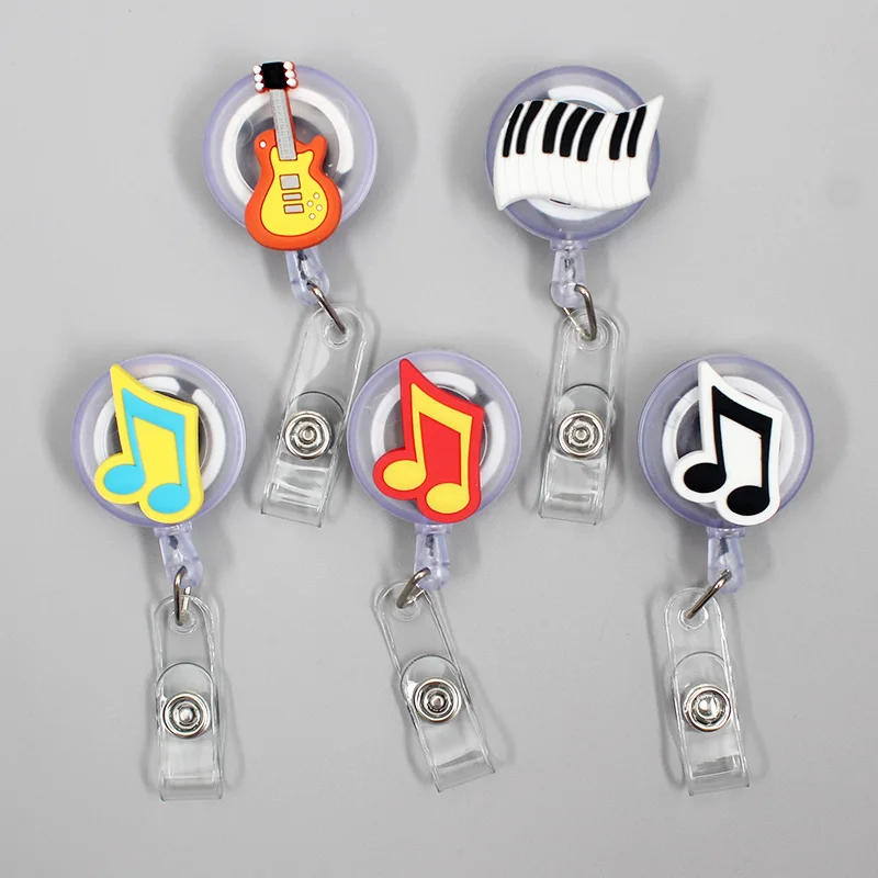 Гитара с расцветкой Note выдвижной держатель для бэйджа катушка выставка Enfermera