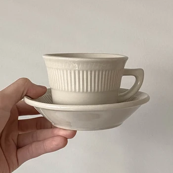 

Retro Japanese Ceramic Cup Minimalist With Handle Home Afternoon Tea Cups Tazzine Caffe High Quality Teacup And Saucer QJJ60BYD